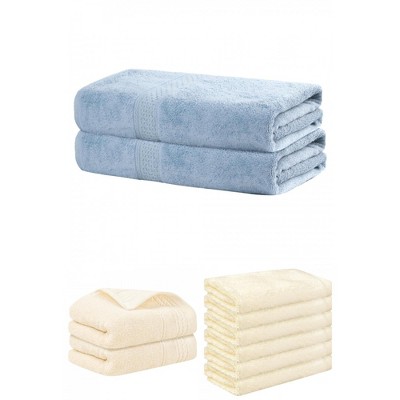 REGALWOVEN Striped Soft Absorbent Bathroom Cotton Towel Set 3 Pcs