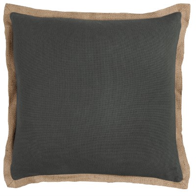 22"x22" Oversized Solid Square Throw Pillow Cover Tan/Charcoal Gray - Rizzy Home