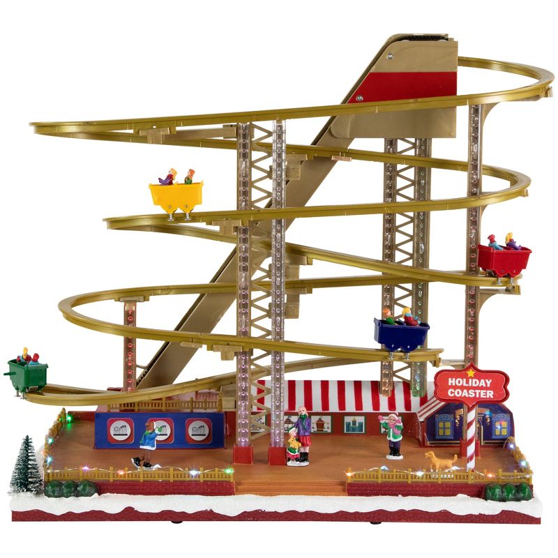 Northlight 16.75" Animated and Musical Carnival Roller Coaster LED Lighted Christmas Village Display, 1 of 5