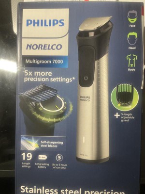 Philips Norelco Multigroom Series 7000, Mens Grooming Kit with Trimmer for  Beard, Head, Hair, Body, Groin, and Face - NO Blade Oil Needed, MG7910/49