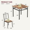 Dining Table Set for 2, Kitchen Table and Chairs, Square Dining Room Table Set , 3 Piece Dining Table Set , Rustic Brown - 2 of 4