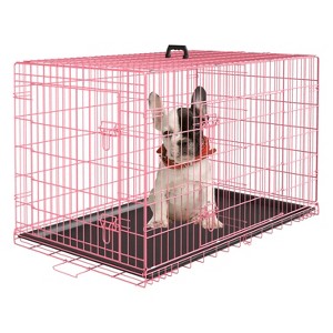 FDW Dog Crates for Large Dogs Folding Mental Wire Crates Dog Kennels Pet Dog Cage Crate with Double-Door Removable Tray and Handle - 1 of 4