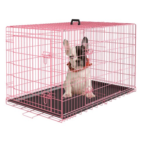 Pink dog kennel large best sale