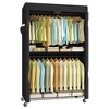 Ink Black Heavy - Duty Rolling Portable Closet - 43.3 - Inch Wide. Features Adjustable Mesh Shelves, Hanging Rails & Fabric Cover - 2 of 4