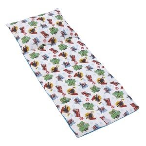 Marvel The Avengers I Am A Hero Blue, Green, Red, and Yellow Deluxe Easy Fold Toddler Nap Mat - 1 of 4