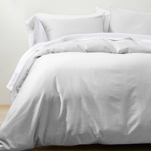 Supima Washed Sateen Duvet & Sham Set - Casaluna™ - 1 of 4