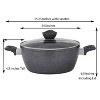 Lorren Home Trends Casserole Pot with Glass Lid, Gray Speckled, PFOA-Free, Dishwasher Safe, 4 Qt, Multi-Surface Compatible - 2 of 4