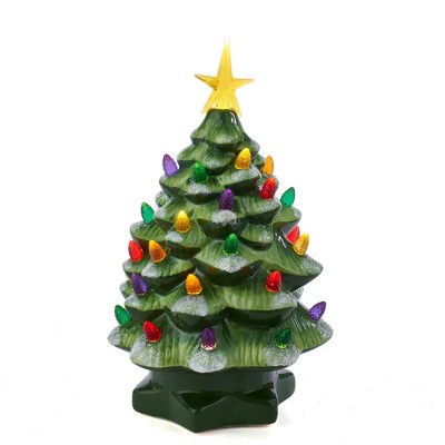 Kurt Adler 10-Inch Battery-Operated Green LED Tree Table Piece
