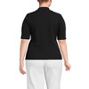 Lands' End Women's Elbow Sleeve Pointelle Rib Mock Neck - 2 of 4
