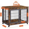 JUJABU Rustic Brown Furniture Dog Cage Crate with Double Doors - 3 of 4
