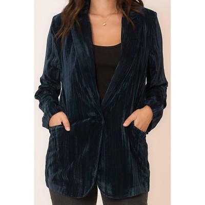 Women's Crinkle Velvet Blazer - Cozy Co.