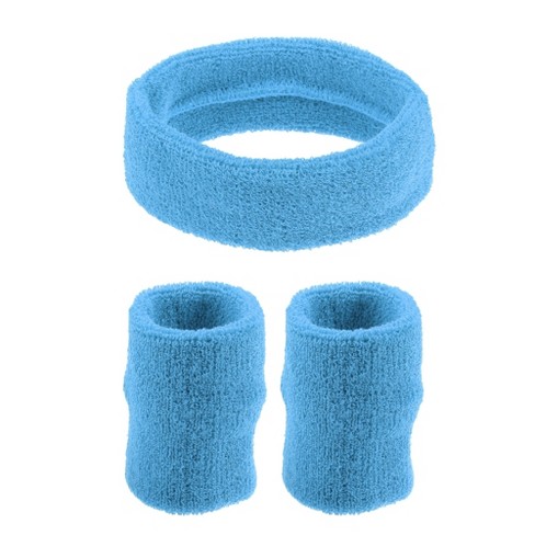 Sky Blue Sports Headbands - pack of 3