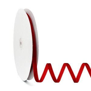Wrapables 3/8 Inch Velvet Ribbon for Gift Wrapping, Wedding Decorations, Hair Bows, Crafting (25 Yards), Red - 1 of 4