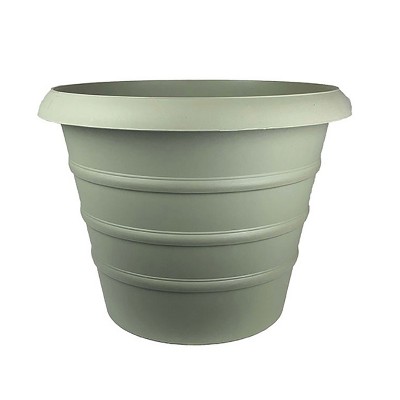 The HC Companies 20 Inch Diameter Versatile Indoor or Outdoor Fade Resistant Plastic Round Marina Flower Planter Pot, Seafoam Green