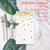 DYLIVeS 100 Pack White and Gold Foil Polka Dots Confetti Guest Towel Napkins, Disposable Xmas Hand Towels Dinner Paper Napkins for Picnic Supply - 3 of 4