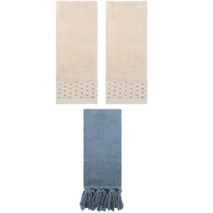 REGALWOVEN 3 Packs Solid Cotton Absorbent Soft Bathroom Hand Towel 14" x 30" - 1 of 4