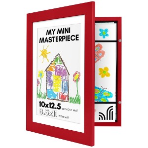 Americanflat Front Loading Kids Art Frame in Apple Red, 8.5x11 Picture Frame with Mat and 10x12.5 Without Mat, Kids Artwork Frames Changeable Display - 1 of 4