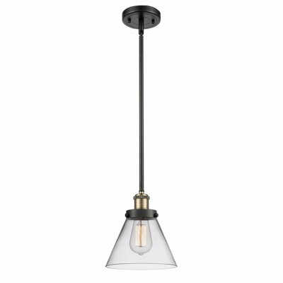 Cone - 1 Light Stem Hung Mini Pendant In Industrial Style-10 Inches Tall and 8 Inches Wide