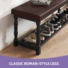 Entryway Shoe Bench with Cushioned Seat & Storage for 5-6 Pairs of Shoes Shoe Rack with Roman Style Legs Brown - 4 of 4