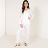 Anna-Kaci Lounge Women's Gingham Long Sleeve Pajama Set with Colorful Buttons Chest Pocket and Relaxed Fit Straight Pants - 2 of 4