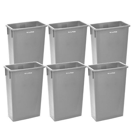 Alpine Industries ALP477-GRY 23 Gallon Gray Slim Trash Can