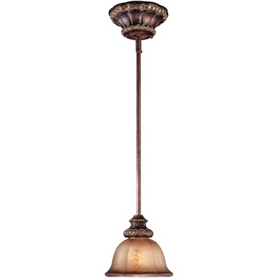 Minka Lavery Illuminate Bronze Mini Pendant 8" Wide Rustic Silver Patina Art Glass Shade for Dining Room House Kitchen Bedroom