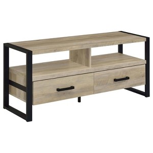 Coaster 48" James Farmhouse 2 Drawer Composite Wood TV Stand for TVs up to 50" Antique Pine - 1 of 4