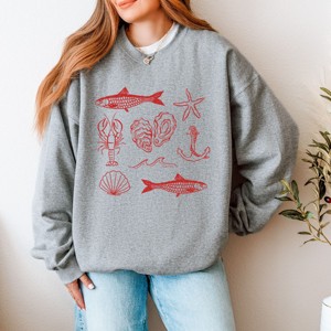 Simply Sage Market Fisherman Collage Sweatshirt - 1 of 4