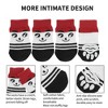 Unique Bargains Dog Cats Non-Slip Socks Paw Protection and Traction Black Red White 4 Pcs - 2 of 4