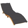 vidaXL Sun Lounger Cushion Outdoor Patio Seat Pad - Melange Anthracite, 100% Polyester, Soft Foam Filling, Non-Slip Design, 78.7 x 27.6 x 1.6 inches - 2 of 4