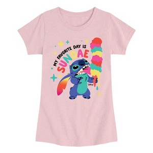 Girls' - Disney - Sundae My Favorite Day Fitted Short Sleeve Graphic T-Shirt - 1 of 3