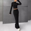 Women's 2 Piece Sets Fall Casual Long Sleeve Crop Tops Pencil Skirt Matching Outfit Fashion Clothing - 2 of 2