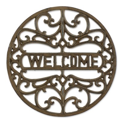 Cast Iron Welcome Stepping Stone Brown - Zingz & Thingz