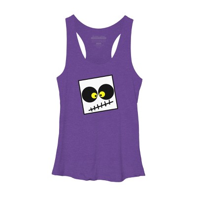 Women's Design By Humans Square Skull By LonaMisa Racerback Tank Top