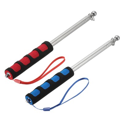 Unique Bargains Stainless Steel Portable Collapsible Telescopic Flag Pole 2 Pcs
