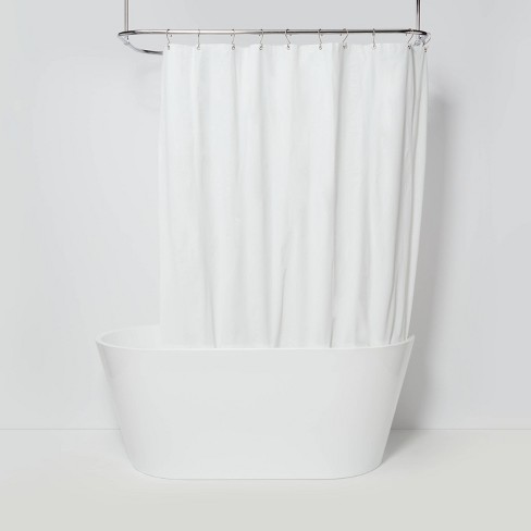 Peva Medium Weight Shower Liner White, How To Weigh Down An Outdoor Shower Curtain