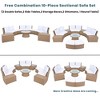 Whisen 10-Piece Half Round Patio Sofa Set, Outdoor Sectional with PE Wicker Rattan, Includes Cushions & Free Combination Design - 3 of 4