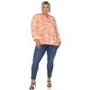 Womens Plus Pleated Long Sleeve Floral Print Blouse - White Mark - 4 of 4