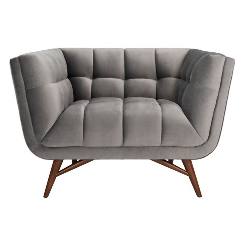 Onyx Mid-Century Tufted Club Chair - Dark Gray - Safavieh - image 1 of 4