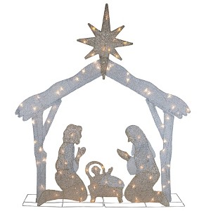 Northlight LED Lighted Holy Family Nativity Scene Outdoor Christmas Decoration - 44" - Warm White - 1 of 4