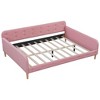CAVINAS Twin/Full Size Pine Wood Daybed Bed Frame with Upholstered Headboard & Armrest,No Box Spring Needed - 4 of 4
