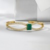 Ross-Simons 3.50 Carat Emerald and 3.60 ct. t.w. White Topaz Cuff Bracelet in 18kt Gold Over Sterling - 3 of 4
