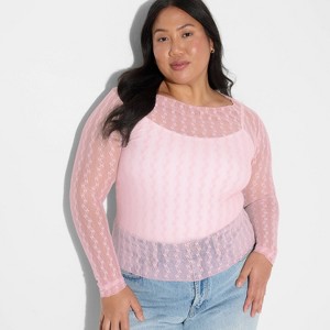 Women's Long Sleeve Boat Neck Henley Shirt - Wild Fable™ - 1 of 3