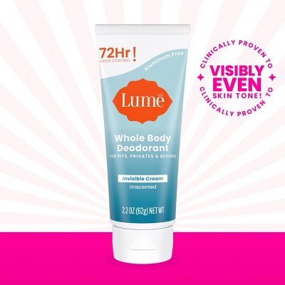 Lume Whole Body Women&#8217;s Deodorant - Invisible Cream Tube - Aluminum Free - Unscented - 2.2oz_7