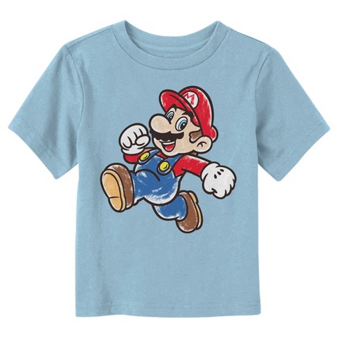 Toddler's Nintendo Colored In Mario T-shirt - Light Blue - 4t : Target