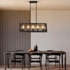 YIYIBYUS Farmhouse Rectangular Chandelier, Rustic Kitchen Island Light Fixture, 5-Light Linear Pendant Lighting - 2 of 4