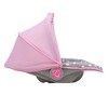 Cotton Candy Pink 3-In-1 Doll Car Seat in Grey Polka Dots, Fits Dolls Up to 18" - 4 of 4