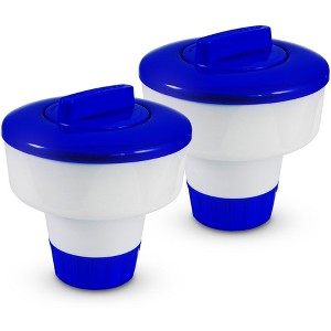 XtremepowerUS Floating Tablet Chlorine Dispenser, 3lb Capacity Chemical Dispenser Swimming Pool Spa Dispenser 2-PACK - 1 of 4