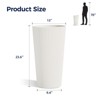 Maggift Planters Tall Planters, 2PCS Indoor Planter Pot Outdoor, Large Flower Pot Cone Striped Plastic Flower Pot , White 13"*13"*23.6" - 3 of 4