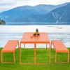 Aoodor 3-Piece Outdoor Patio Dining Set, Aluminum Furniture Set with 1 Rectangular Picnic Table and 2 Benches for Garden, Lawn, Yard - 3 of 4